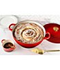 Le Creuset Enameled Cast Iron Holly Collection Traditional Chef's Oven with Lid, 4.5-Quart, Color:Cerise - Image 7