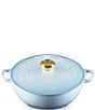 Le Creuset Enameled Cast Iron Holly Collection Traditional Chef's Oven with Lid, 4.5-Quart, Color:Coastal Blue - Image 1
