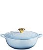 Le Creuset Enameled Cast Iron Holly Collection Traditional Chef's Oven with Lid, 4.5-Quart, Color:Coastal Blue - Image 2