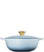 Le Creuset Enameled Cast Iron Holly Collection Traditional Chef's Oven with Lid, 4.5-Quart, Color:Coastal Blue - Image 3