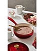 Le Creuset Enameled Cast Iron Holly Collection Traditional Saucier with Lid, 2.25 Qt., Color:Cerise - Image 5
