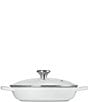 Le Creuset Enameled Cast Iron Signature Round Braiser with Glass Lid, 2.25 Qt., Color:White - Image 2