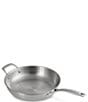 Le Creuset Essential Stainless Steel Shallow Round Frying Pan with Handle, Color:Stainless Steel - Image 4