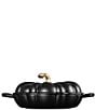 Le Creuset Festive Fall Collection 2.75-qt Signature Enameled Cast Iron Pumpkin Braiser, Color:Licorice - Image 4