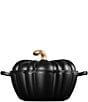 Le Creuset Festive Fall Collection 4-qt. Signature Enameled Cast Iron Pumpkin Cocotte, Color:Licorice - Image 2