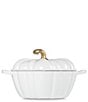 Le Creuset Festive Fall Collection 4-qt. Signature Enameled Cast Iron Pumpkin Cocotte, Color:White - Image 2