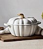 Le Creuset Festive Fall Collection 4-qt. Signature Enameled Cast Iron Pumpkin Cocotte, Color:White - Image 5