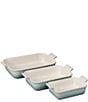 Le Creuset Heritage 3-Piece Rectangular Baking Dish Set, Color:Sea Salt - Image 1