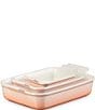 Le Creuset Heritage 3-Piece Rectangular Baking Dish Set, Color:Peche - Image 2