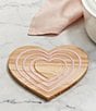 Le Creuset Magnetic Wooden Trivet Heart Pink Silicone, Color:Brown - Image 3