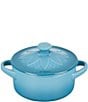 Color:Caribbean - Image 1 - Mini Cocotte with Flower Lid