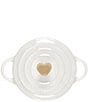 Color:White - Image 3 - Mini L'Amour Collection Mini Round Cocotte With Gold Heart Knob