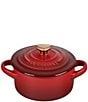 Le Creuset Mini Round Cocotte With Gold Heart Knob, Color:Cerise - Image 1