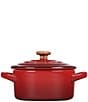 Le Creuset Mini Round Cocotte With Gold Heart Knob, Color:Cerise - Image 4