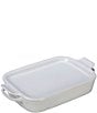 Color:White - Image 1 - Rectangular Dish with Platter Lid - Stoneware