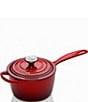 Color:Cerise - Image 1 - Signature 1.75-Quart Enameled Cast Iron Saucepan with Stainless Steel Knob