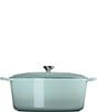 Le Creuset Signature 15.5 Quart Oval Dutch Oven with Stainless Steel Knob, Color:Sea Salt - Image 2
