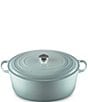 Le Creuset Signature 15.5 Quart Oval Dutch Oven with Stainless Steel Knob, Color:Sea Salt - Image 5