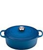 Color:Marseille - Image 1 - Signature 2.75-Quart Oval Enameled Cast Iron Dutch Oven with Stainless Steel Knob