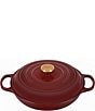 Color:Rhone - Image 1 - Signature 3.5-Quart Enameled Cast Iron Braiser with Gold Stainless Steel Knob - Rhone