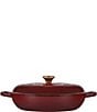 Color:Rhone - Image 2 - Signature 3.5-Quart Enameled Cast Iron Braiser with Gold Stainless Steel Knob - Rhone