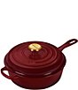 Color:Rhone - Image 1 - Signature 3.75-qt. Enameled Cast Iron Cassadou with Gold Stainless Steel Knob - Rhone