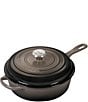 Color:Oyster - Image 1 - Signature 3.75-qt. Enameled Cast Iron Cassadou with Stainless Steel Knob