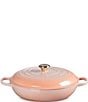 Color:Peche - Image 2 - Signature 5-Qt Enameled Cast Iron Braiser with Stainless Steel Knob