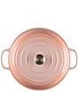 Color:Peche - Image 4 - Signature 5-Qt Enameled Cast Iron Braiser with Stainless Steel Knob