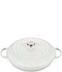Color:White - Image 1 - Signature 5-Qt Enameled Cast Iron Braiser with Stainless Steel Knob