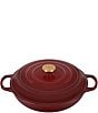 Color:Rhone - Image 1 - Signature 5-Qt. Enameled Cast Iron Braiser with Gold Stainless Steel Knob - Rhone