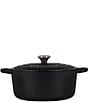 Le Creuset Signature 5.5-qt. Round Enameled Cast Iron Dutch Oven with Stainless Steel Knob, Color:Licorice - Image 2