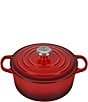Color:Cerise - Image 1 - Signature 5.5-qt. Round Enameled Cast Iron Dutch Oven with Stainless Steel Knob