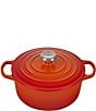 Color:Flame - Image 1 - Signature 5.5-qt. Round Enameled Cast Iron Dutch Oven with Stainless Steel Knob
