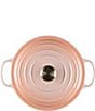 Color:Peche - Image 4 - Signature 5.5-qt. Round Enameled Cast Iron Dutch Oven with Stainless Steel Knob