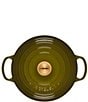 Le Creuset Signature 5.5-Quart Round Enameled Cast Iron Dutch Oven with Gold Stainless Steel Knob, Color:Olive - Image 3