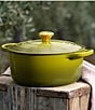 Le Creuset Signature 5.5-Quart Round Enameled Cast Iron Dutch Oven with Gold Stainless Steel Knob, Color:Olive - Image 5