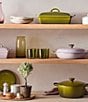Le Creuset Signature 5.5-Quart Round Enameled Cast Iron Dutch Oven with Gold Stainless Steel Knob, Color:Olive - Image 6