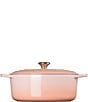 Le Creuset Signature 6.75-Quart Oval Dutch Oven with Light Gold Knob- Peche, Color:Peche - Image 3