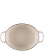 Color:Peche - Image 5 - Signature 6.75-Quart Oval Dutch Oven with Light Gold Knob- Peche