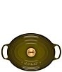 Le Creuset Signature 6.75-Quart Oval Enameled Cast Iron Dutch Oven with Gold Stainless Steel Knob, Color:Olive - Image 3