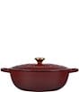 Color:Rhone - Image 2 - Signature 7.5-Quart Round Enameled Cast Iron Chef's Oven with Gold Stainless Steel Knob - Rhone