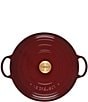 Color:Rhone - Image 3 - Signature 7.5-Quart Round Enameled Cast Iron Chef's Oven with Gold Stainless Steel Knob - Rhone