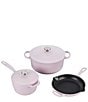 Le Creuset Signature Cast-Iron 5-Piece Cookware Set with Stainless Steel Knob, Color:Shallot - Image 1