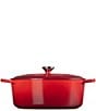 Le Creuset Signature Cast Iron Oval Oven Dutch Oven with Stainless Steel knob, Color:Cerise - Image 3