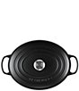 Le Creuset Signature Cast Iron Oval Oven Dutch Oven with Stainless Steel knob, Color:Licorice - Image 3