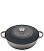 Color:Oyster - Image 1 - Signature Enameled Cast Iron Chef's Oven With Stainless Steel Knob, 7.5-Quart