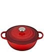 Color:Cerise - Image 1 - Signature Enameled Cast Iron Chef's Oven With Stainless Steel Knob, 7.5-Quart