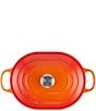 Le Creuset Signature Enameled Cast Iron Oblong Dutch Oven with Lid, 3.75 Qt., Color:Flame - Image 3