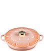 Le Creuset Signature Enameled Cast Iron White with Gold Knob Petal Braiser, 2.25qt., Color:Peche - Image 1